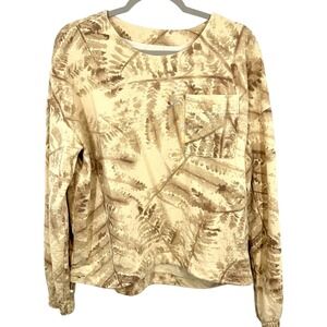 REI‎ Cooperative Long Sleeve Pocket T Shirt Fern Botanical Print Women's Large